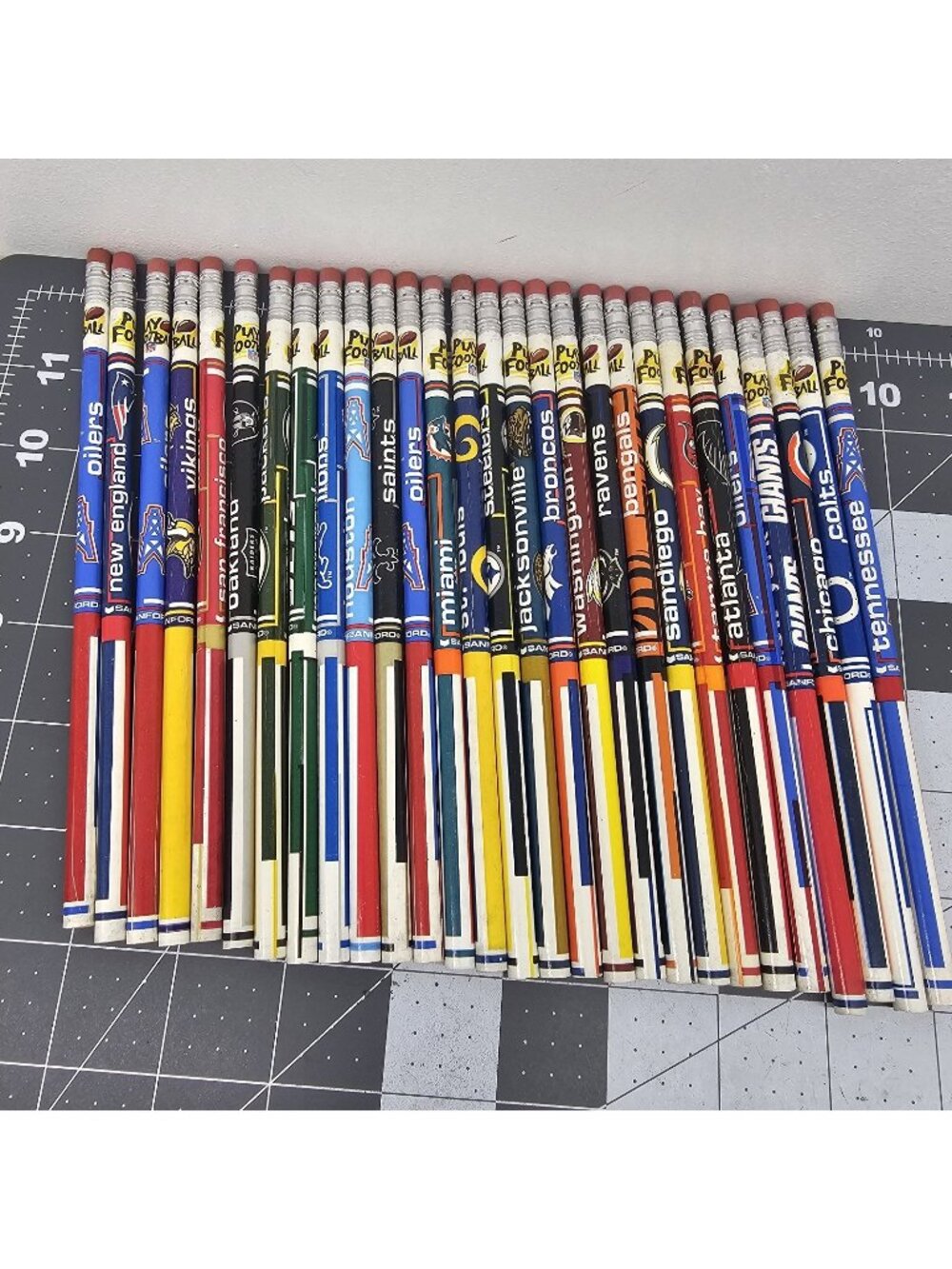Listing TitleVintage 1997 NFL Team Pencils Mixed Lot of 28 Unsharpened...